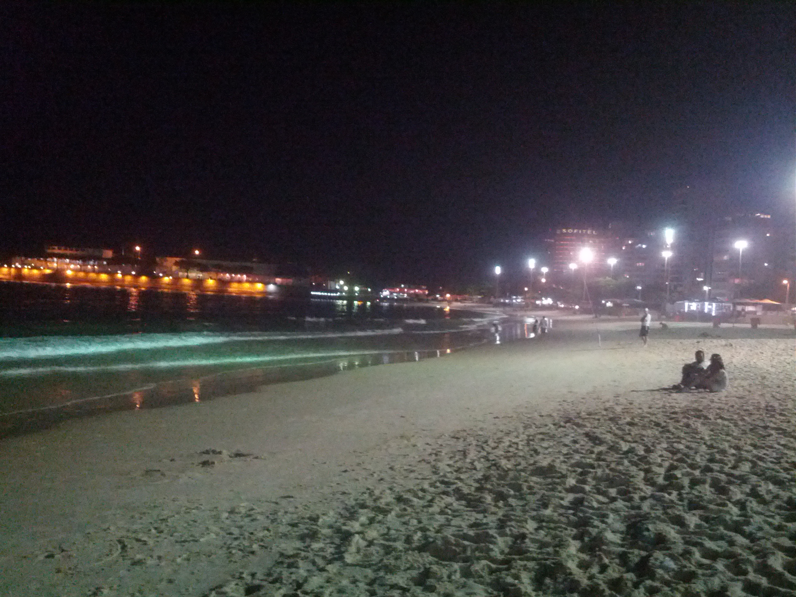 Praia de Copacabana à noite