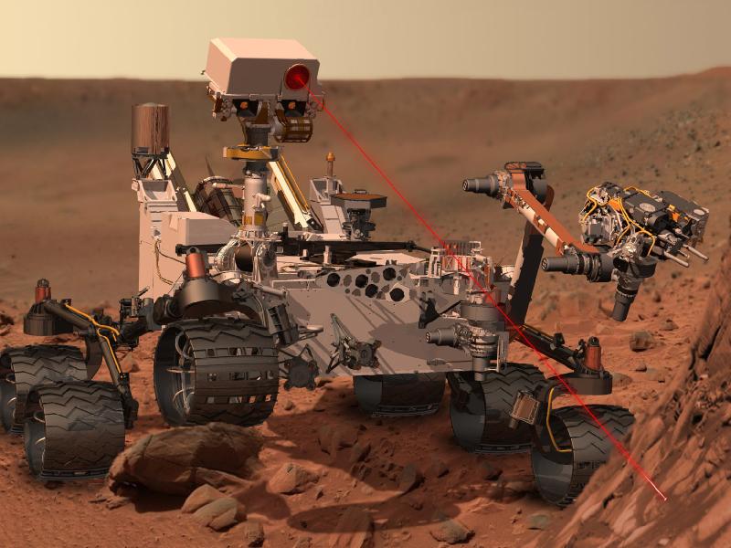 Concepção artística: Curiosity em Marte