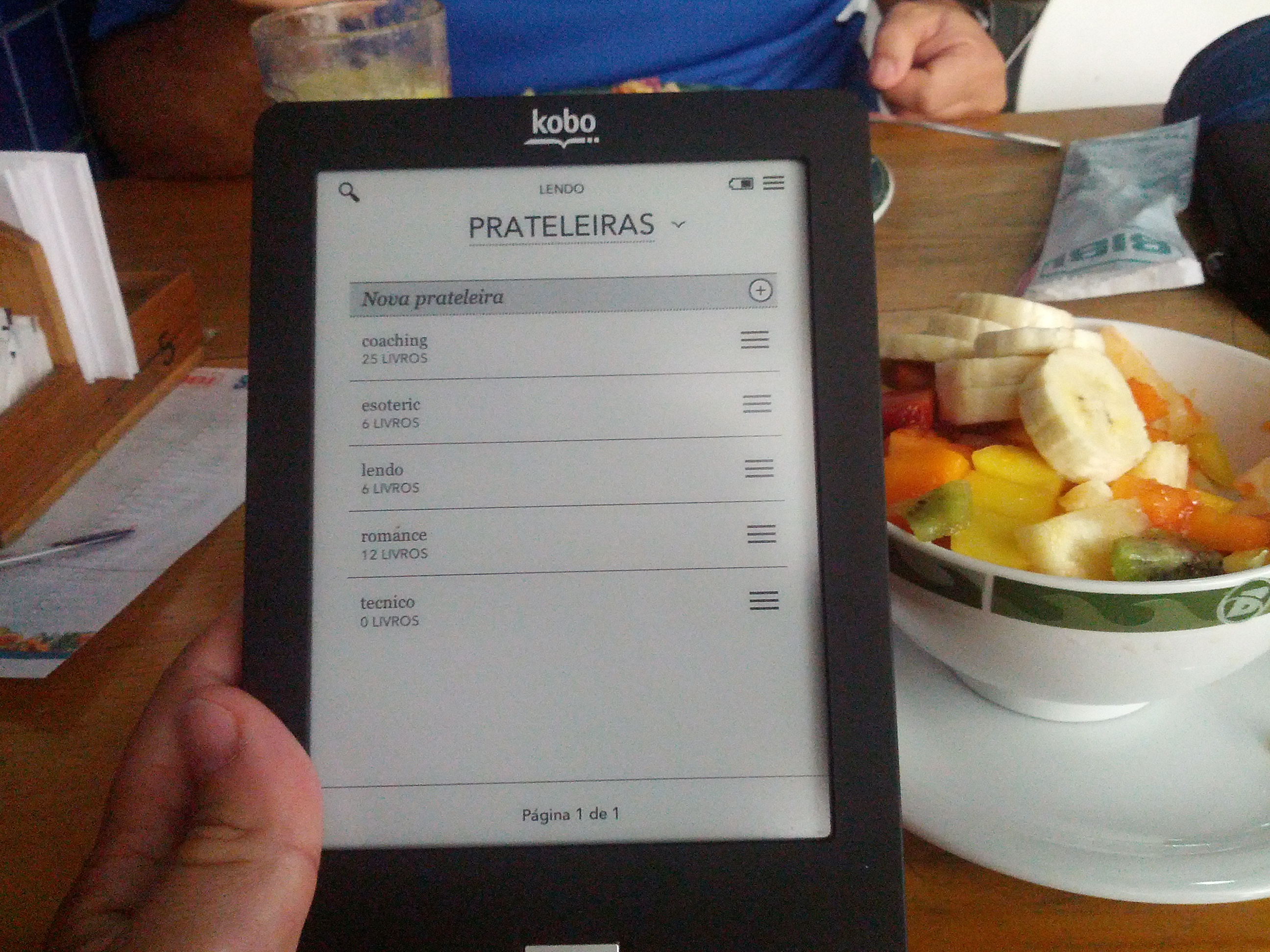 Foto do e-reader Kobo