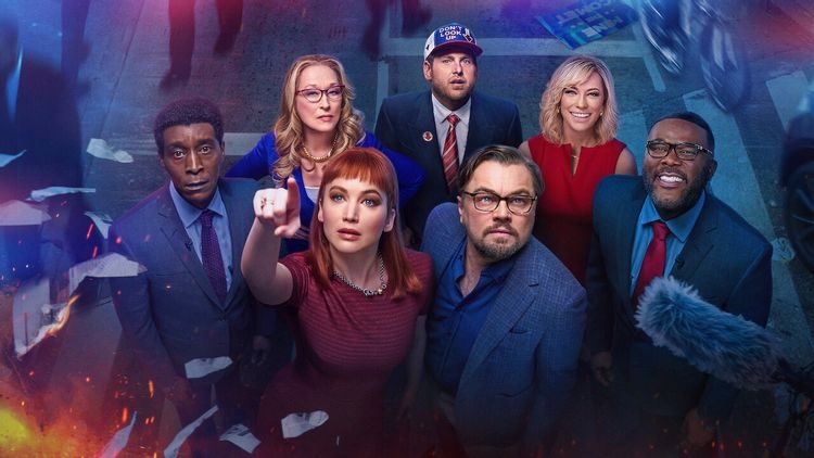 Elenco principal do filme olhando para cima